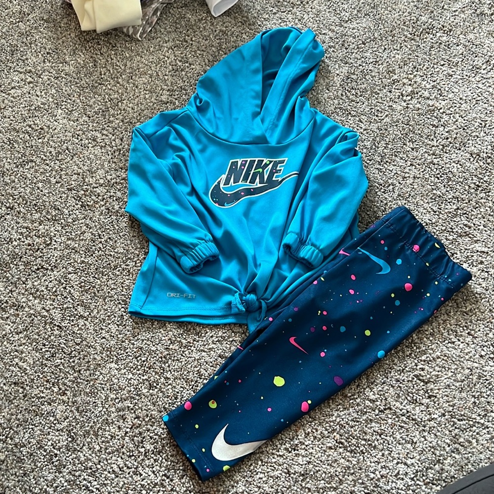 Nike Toddler Girls Dri-Fit Hooded Top and Leggings Matching set 12 months